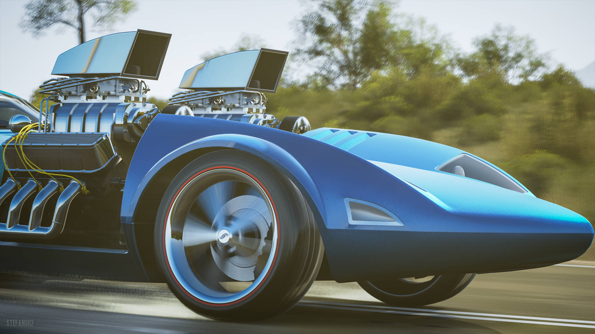 Cool Blue Car From Forza Horizon Background