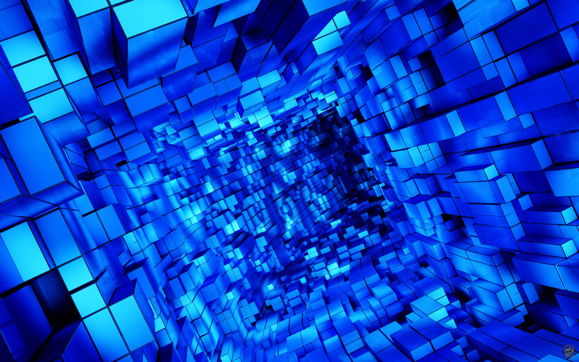 Cool Blue Cubes Background