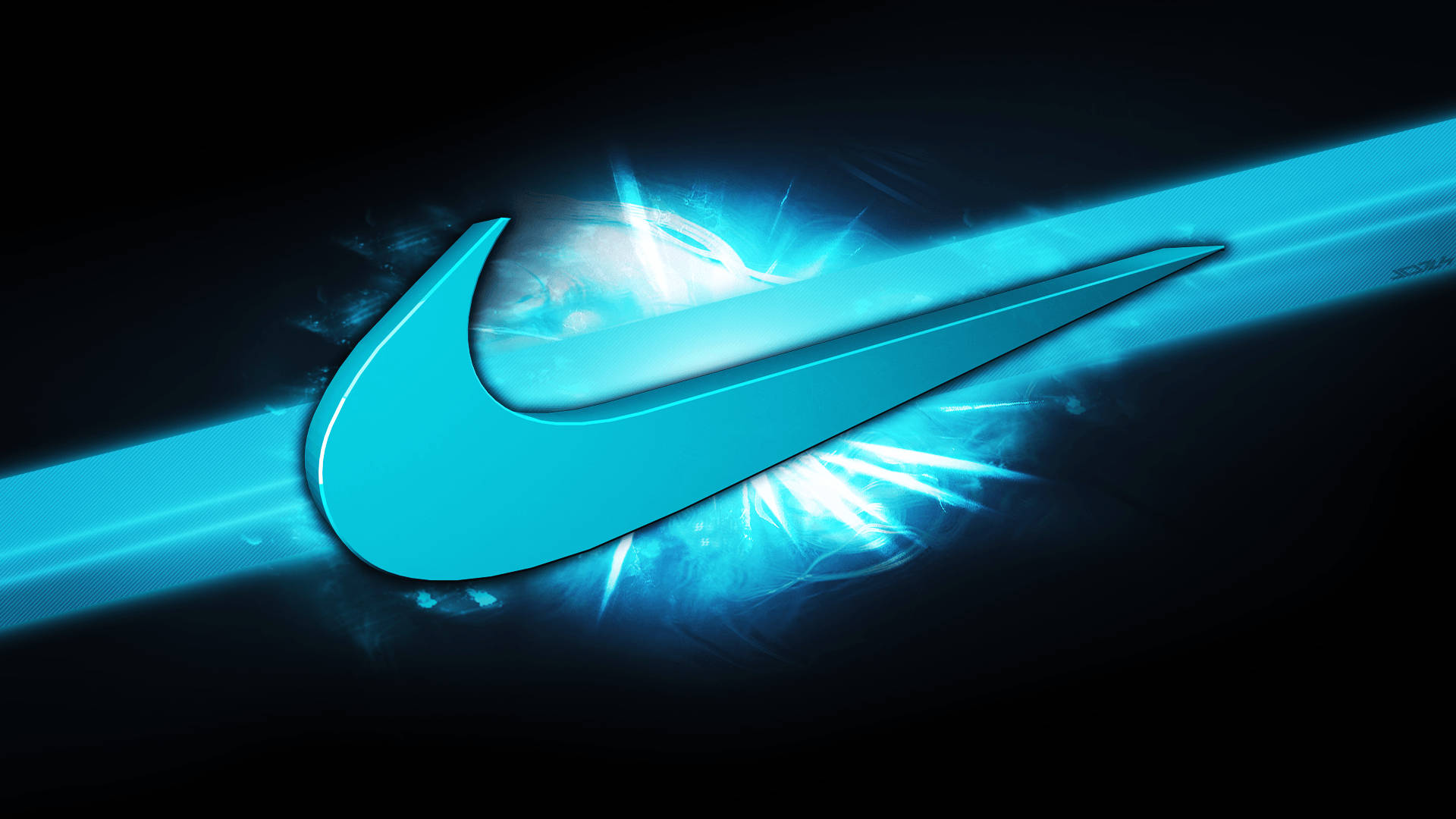 Cool Blue Nike Swoosh Background