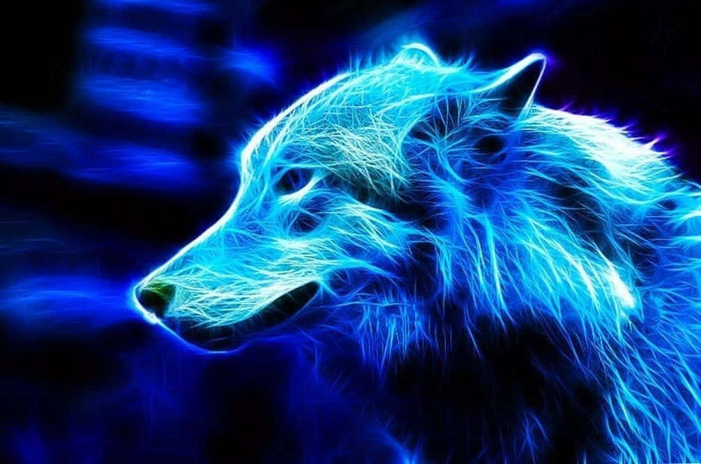 Cool Blue Wolf Purple Desktop Background