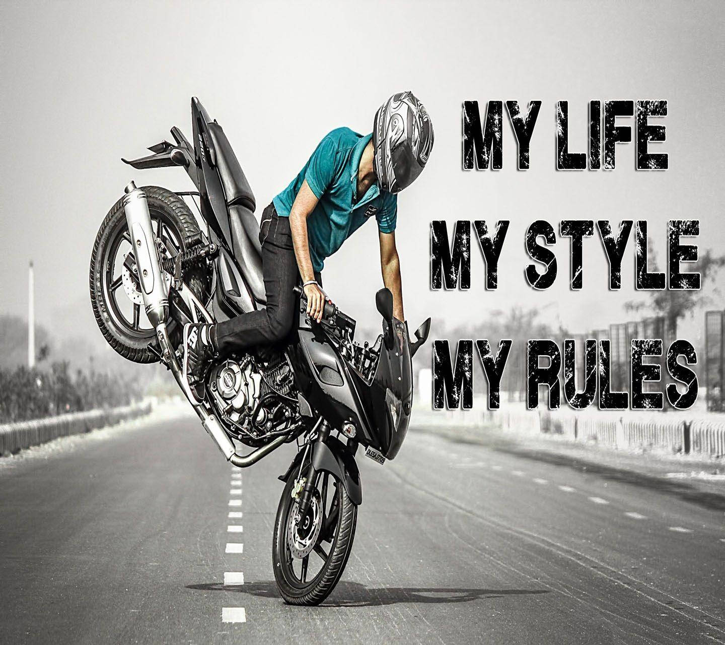 Cool Boy Motorcycle Stunt Background