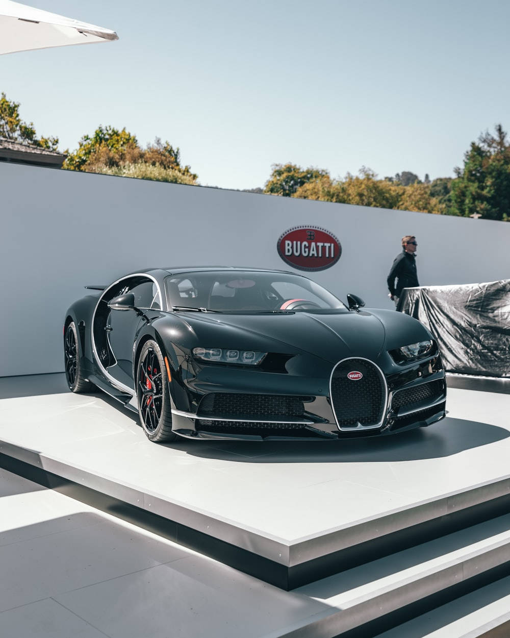 Cool Bugatti Chiron Car Displayed Background