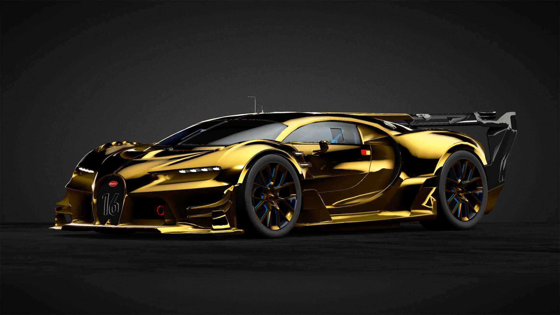 Cool Bugatti Vision Gran Turismo Gold Background