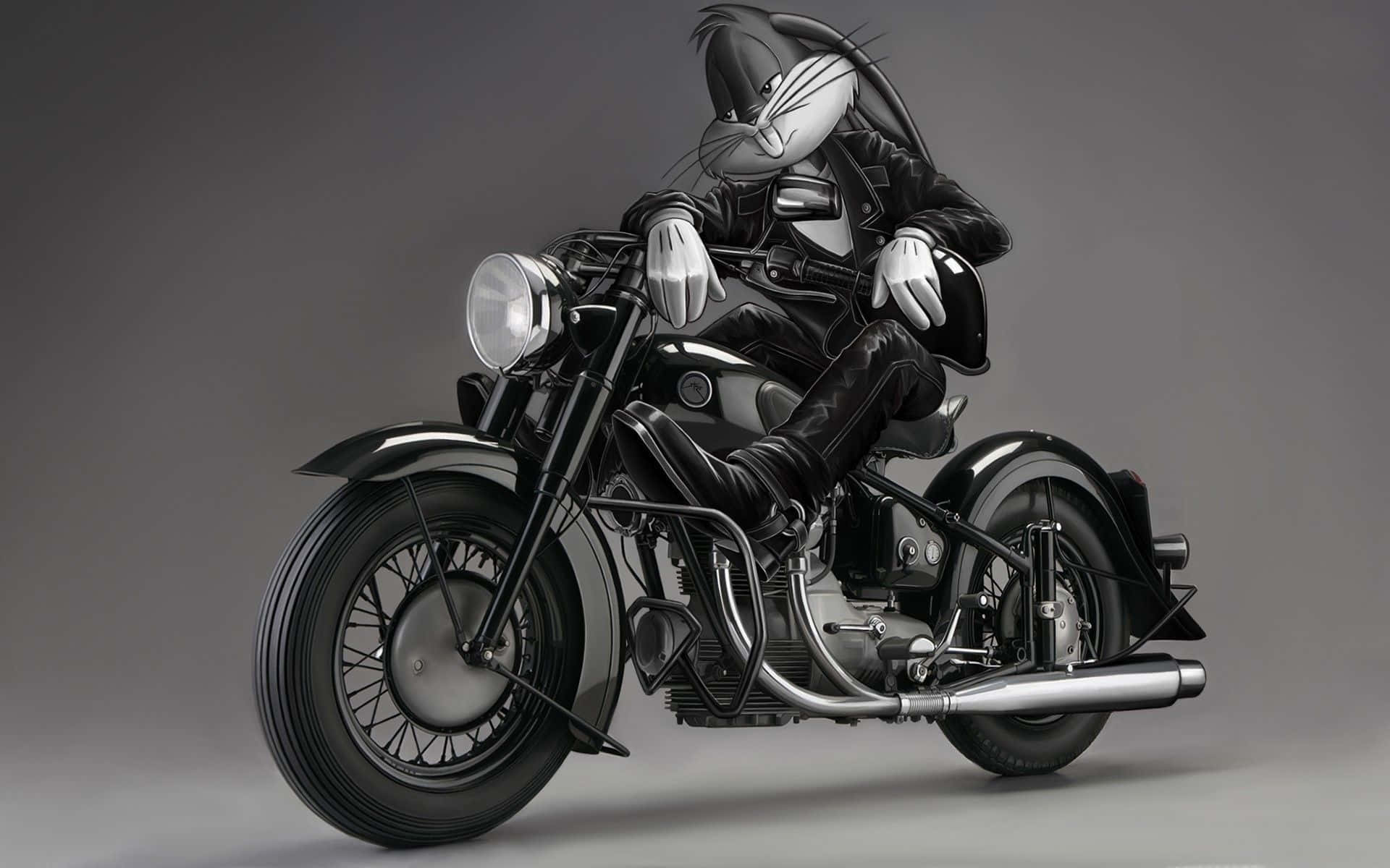 Cool Bugs Bunny Motorcycle Photoshoot Background