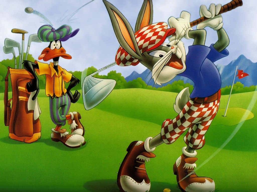 Cool Bugs Bunny Playing Golf Background