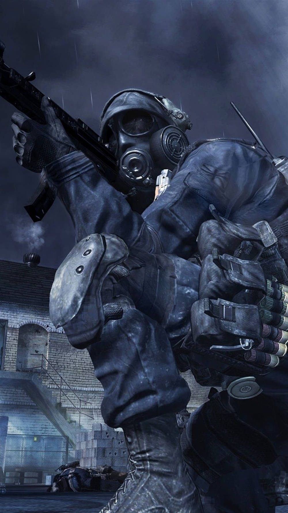 Cool Call Of Duty Modern Warfare Iphone Soldier Gas Mask Background