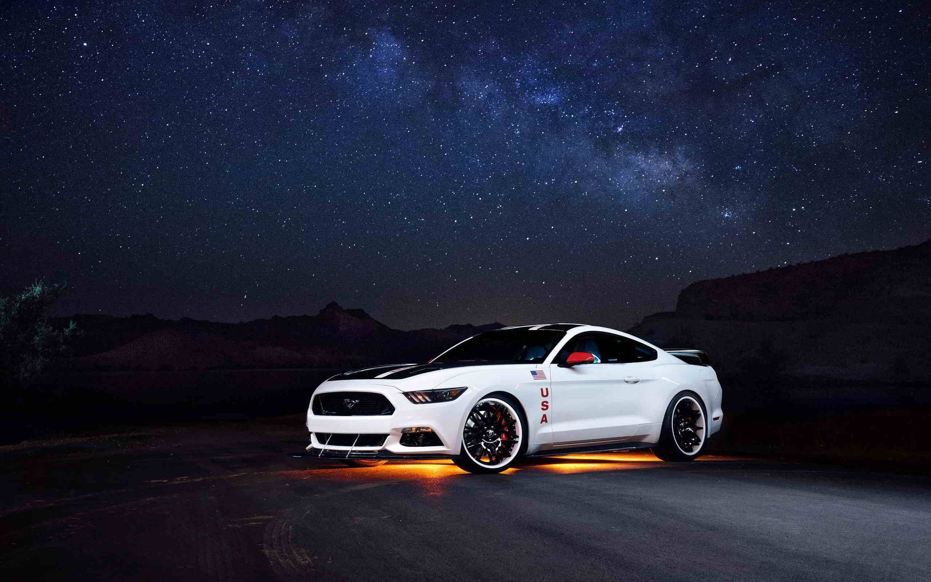 Cool Car White Ford Mustang