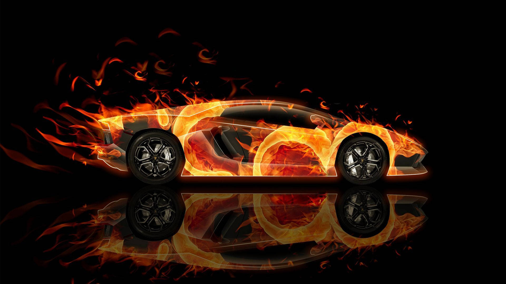 Cool Cars: Fiery Lamborghini Design Background