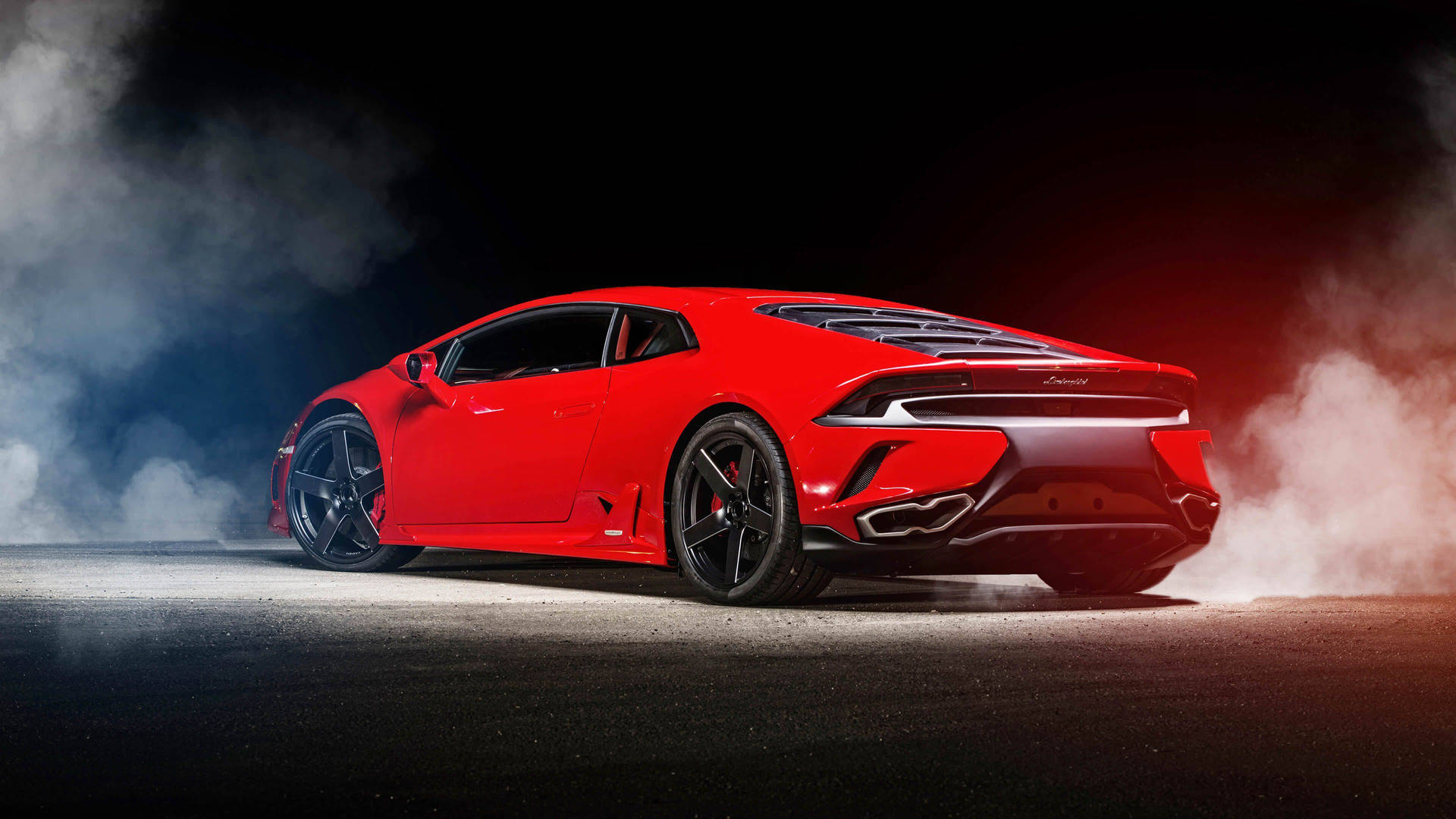 Cool Cars: Smoking Red Lamborghini Background