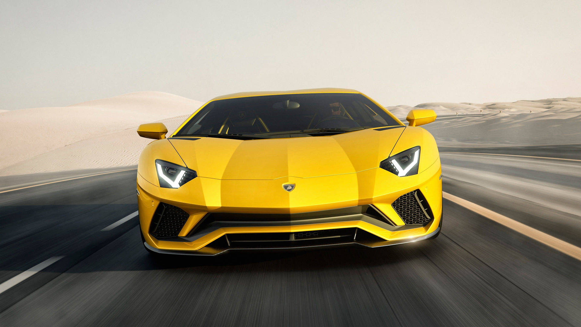 Cool Cars: Speeding Yellow Lamborghini Background