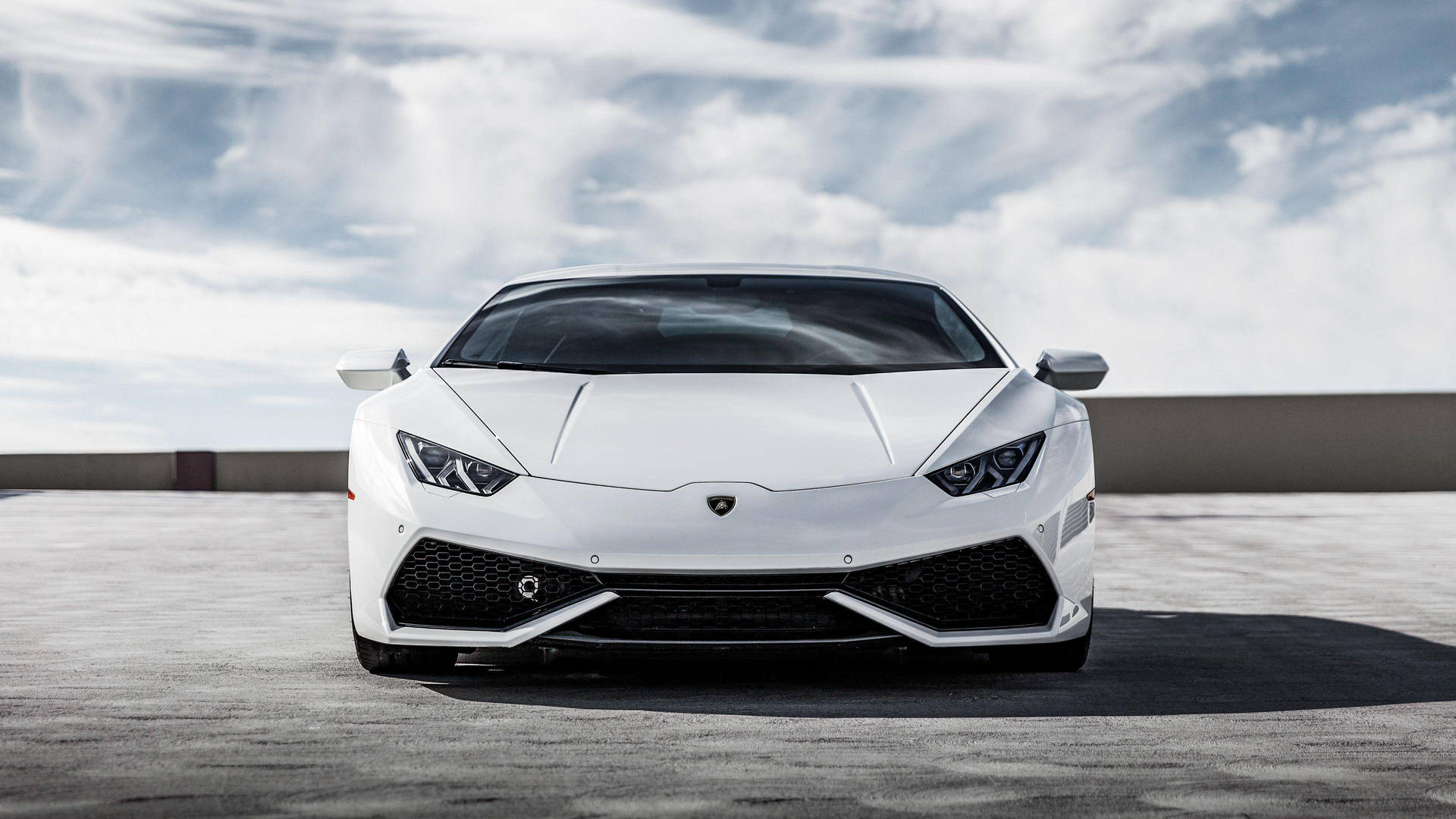 Cool Cars: White Slim Lamborghini Background