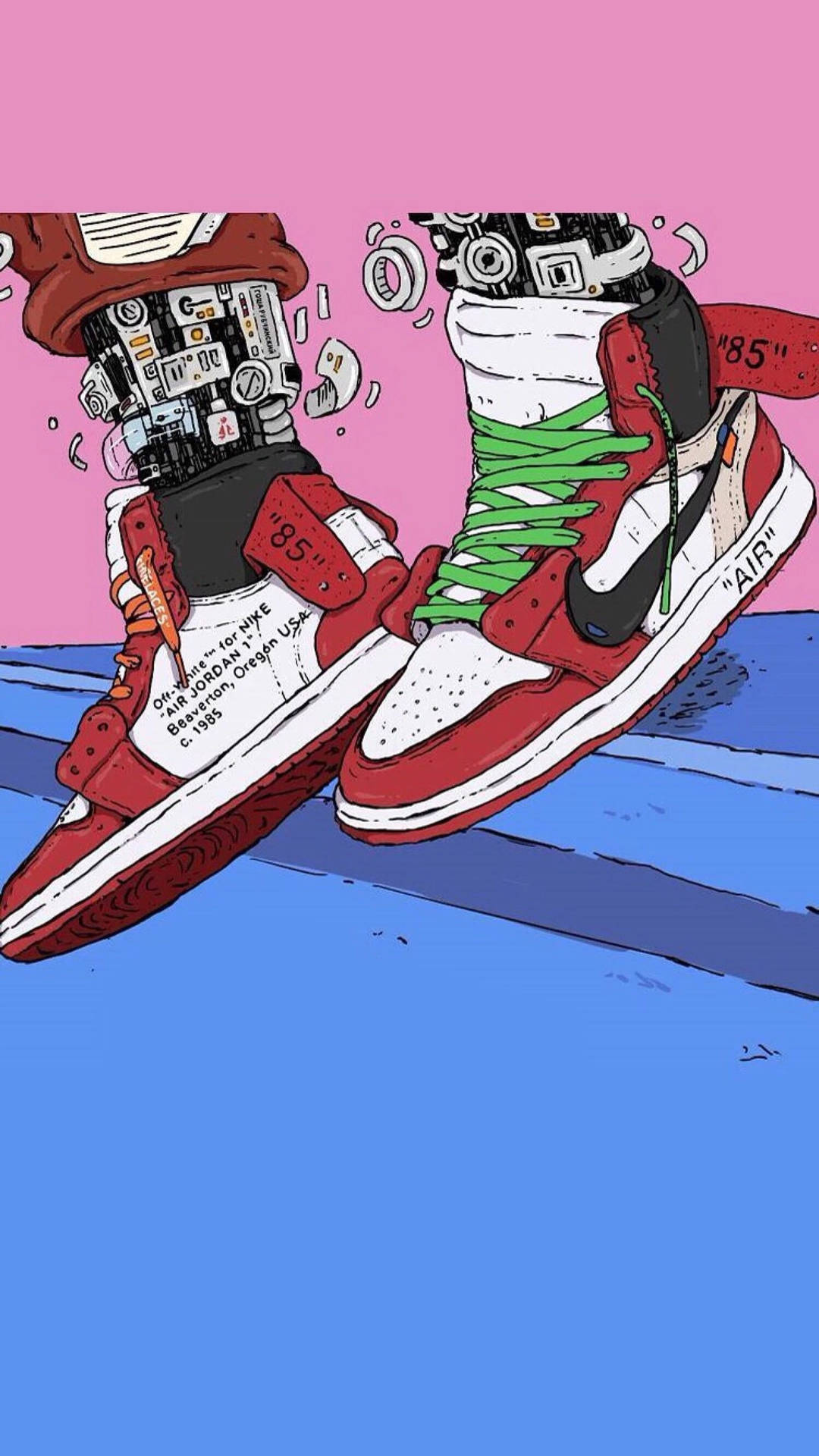 Cool Cartoon Jordan Shoes Chicago Background