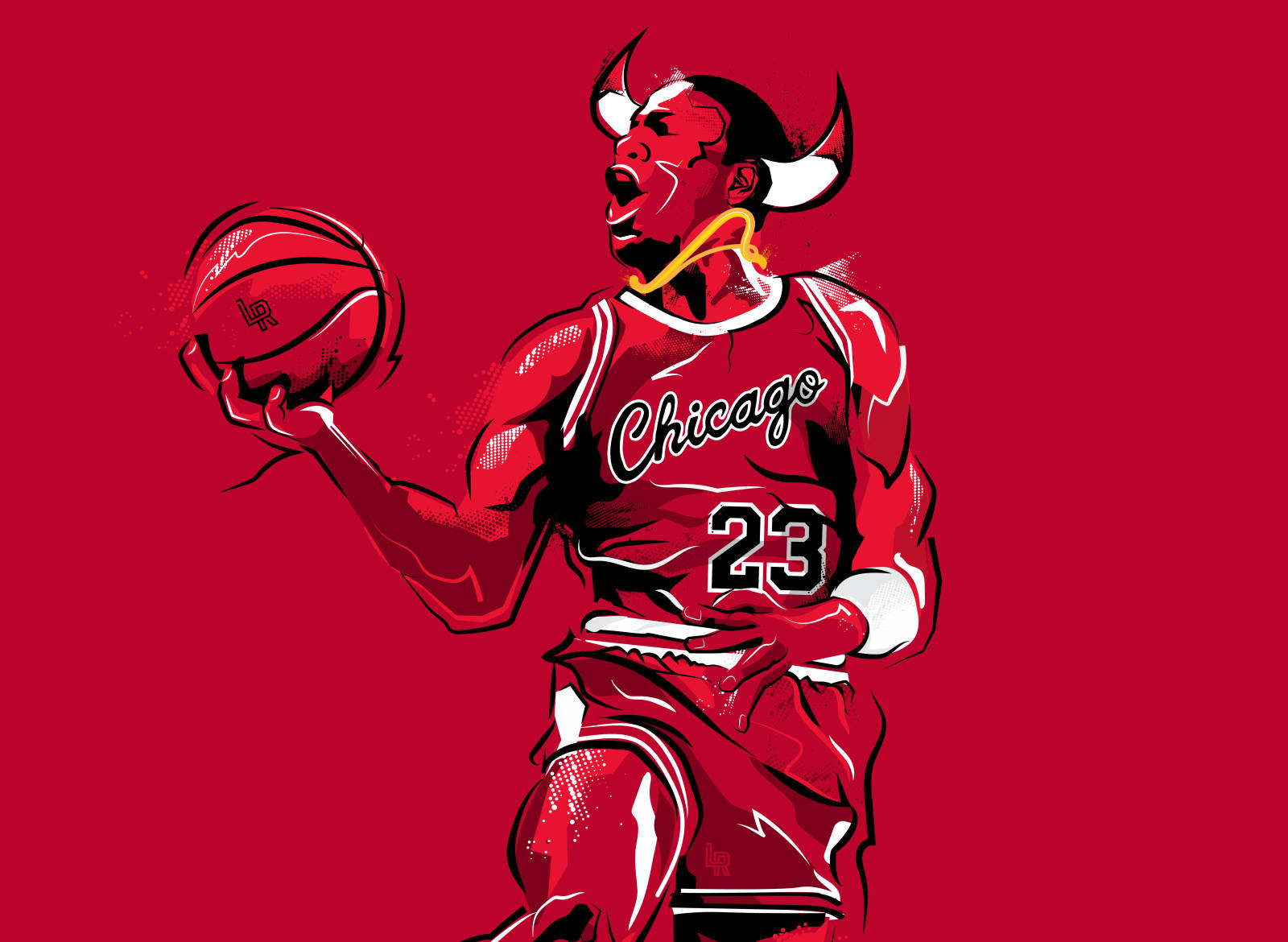 Cool Chicago Bulls Jordan Fan Art Background