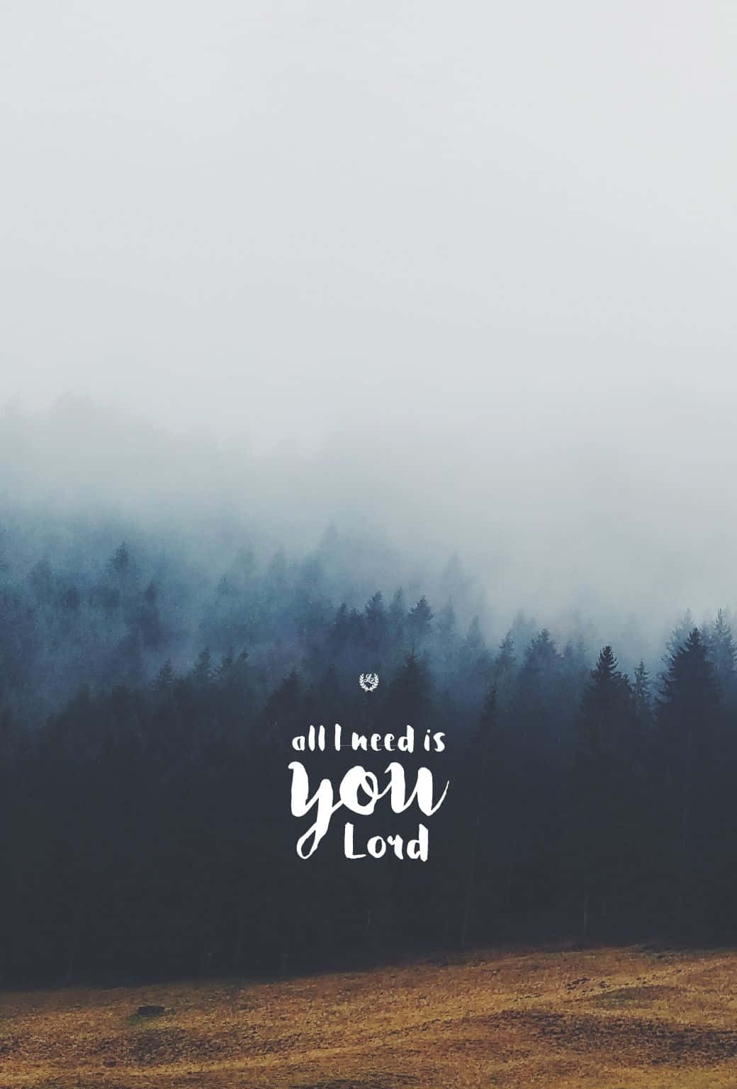 Cool Christian Quote Foggy Forest Background