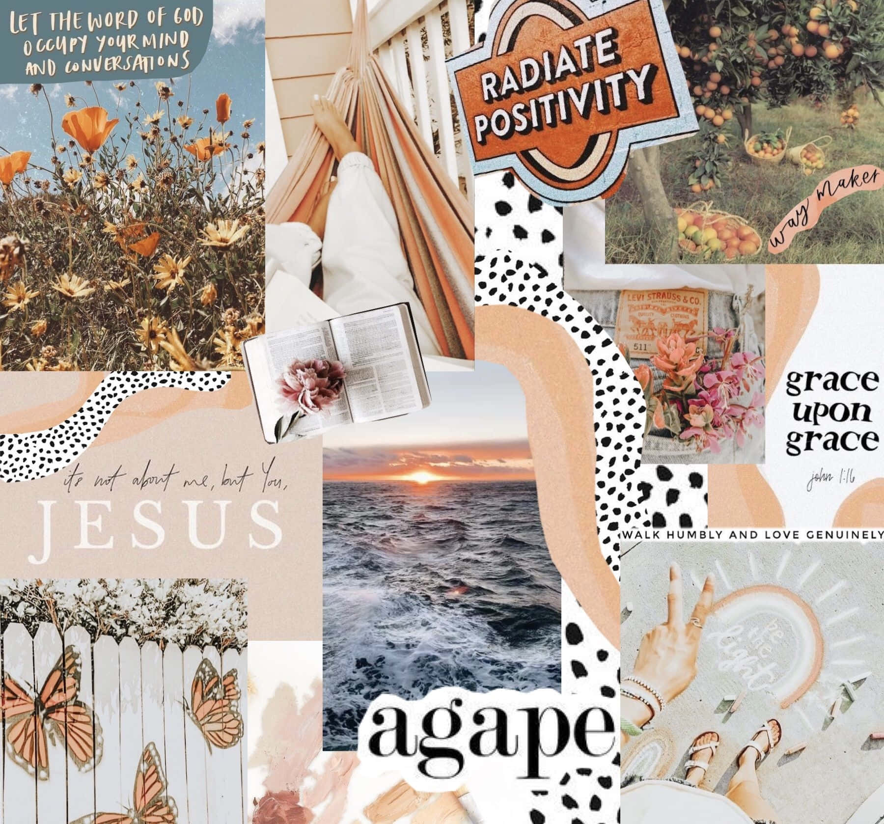Cool Christian Soft Aesthetic Collage Background