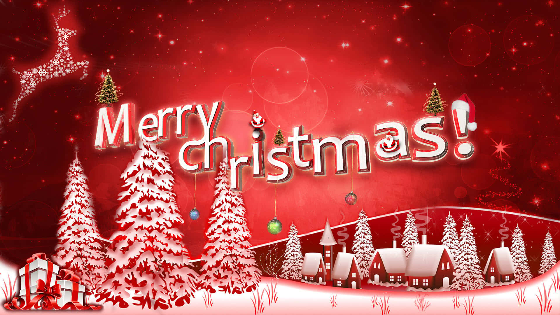 Cool Christmas Digital Artwork Of Merry Christmas Background