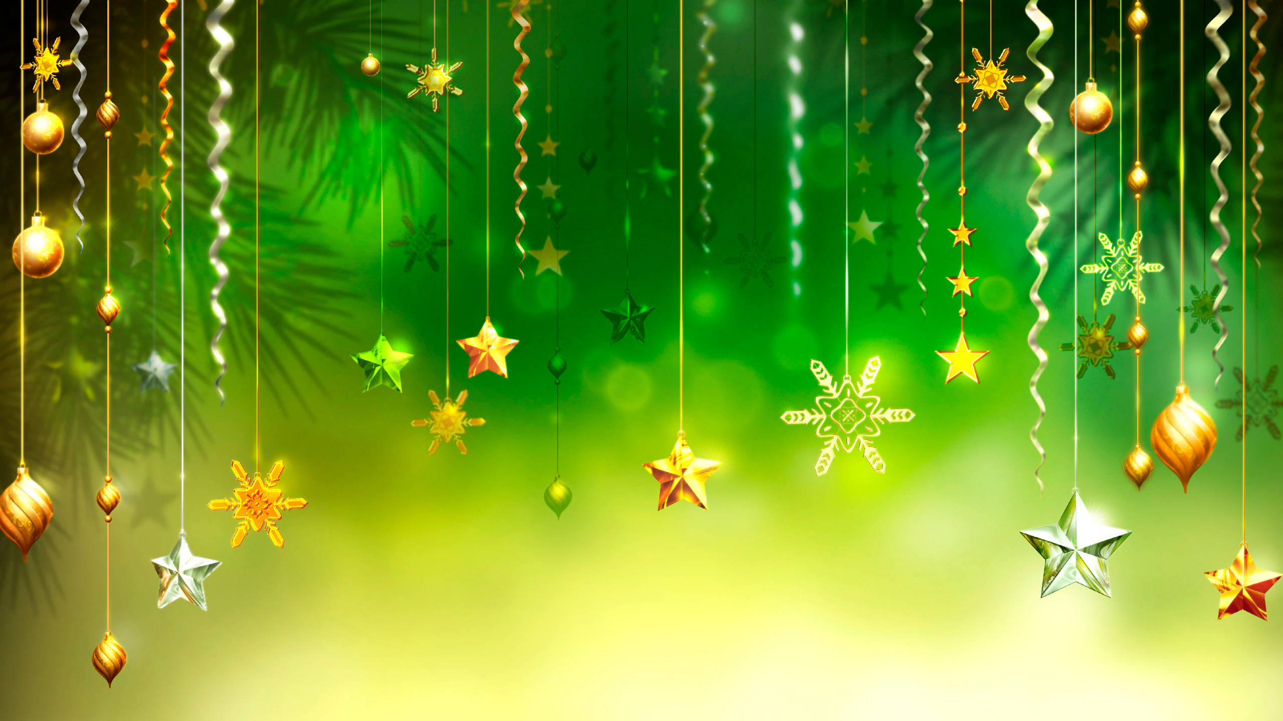 Cool Christmas Green Motif Desktop Background