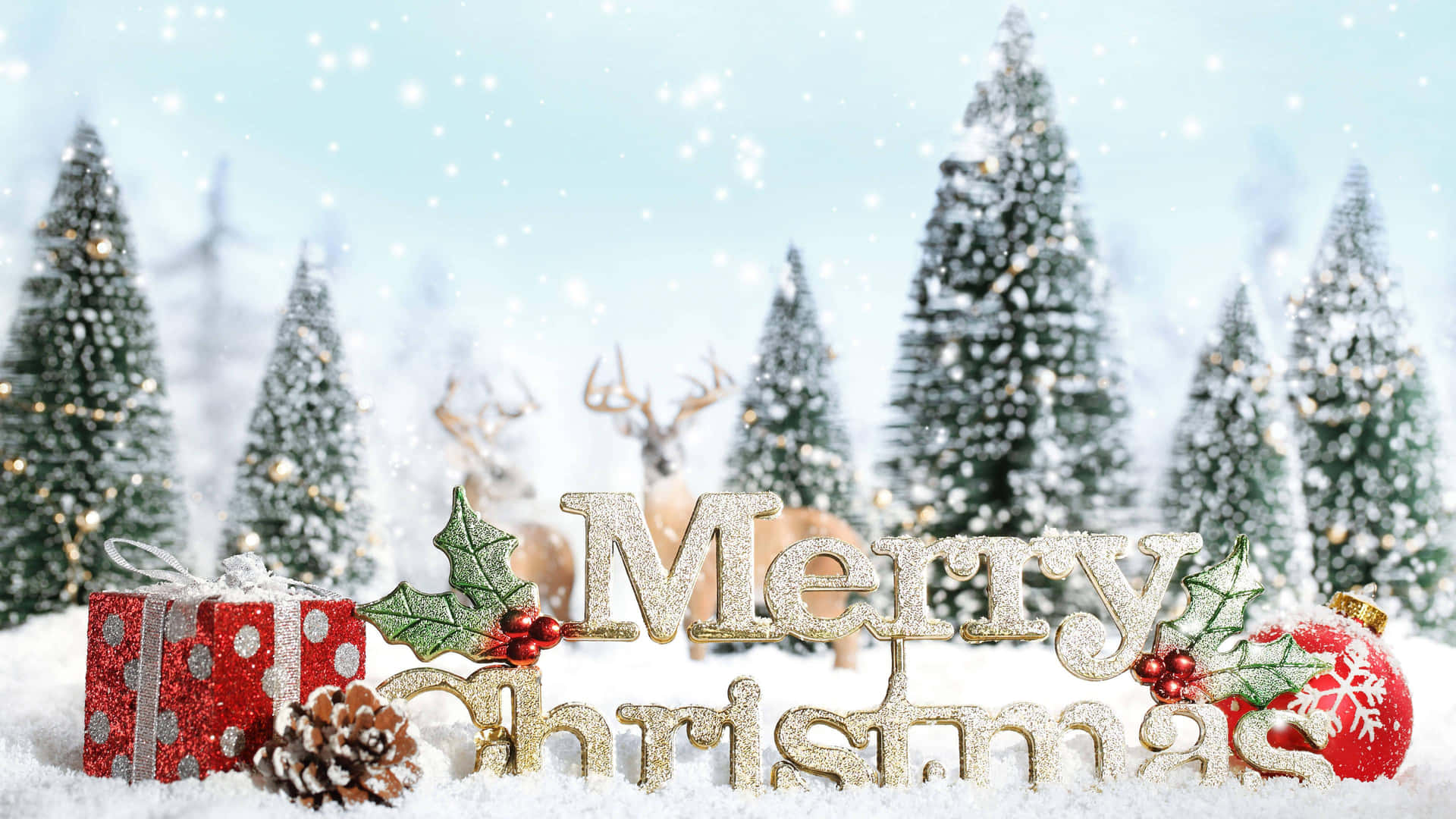 Cool Christmas Ornaments, Deer, Christmas Tree Background