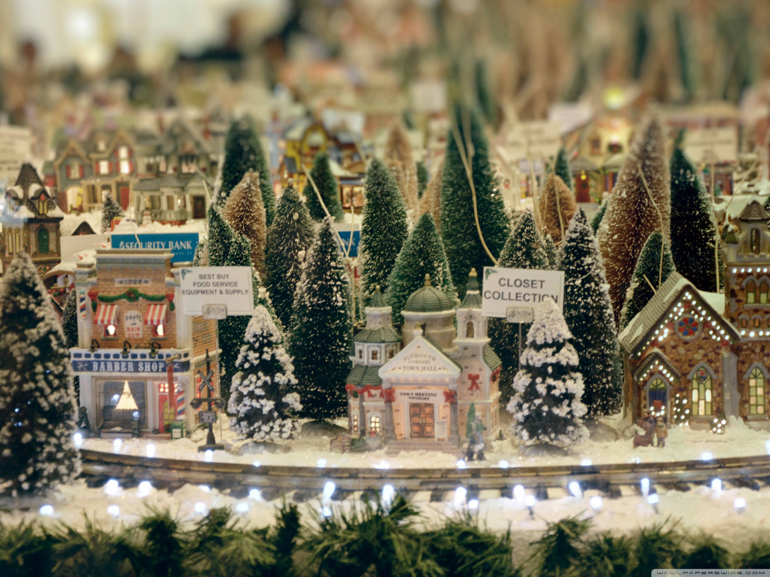 Cool Christmas Village Desktop Background