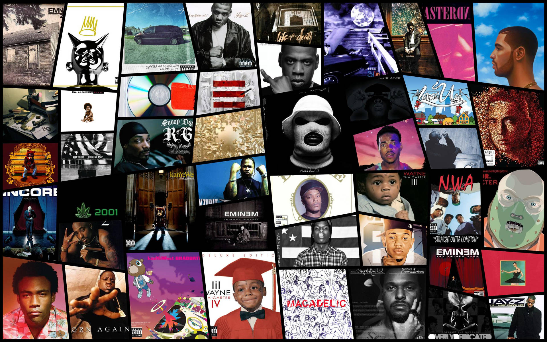 Cool Collage Album Covers Rap Computer Background