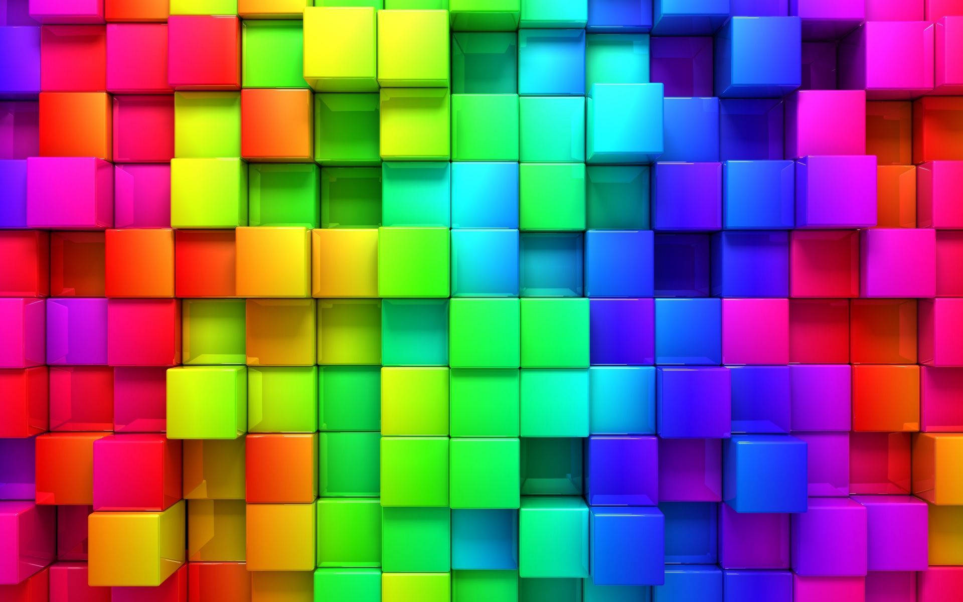 Cool Colorful Abstract Cubes Background