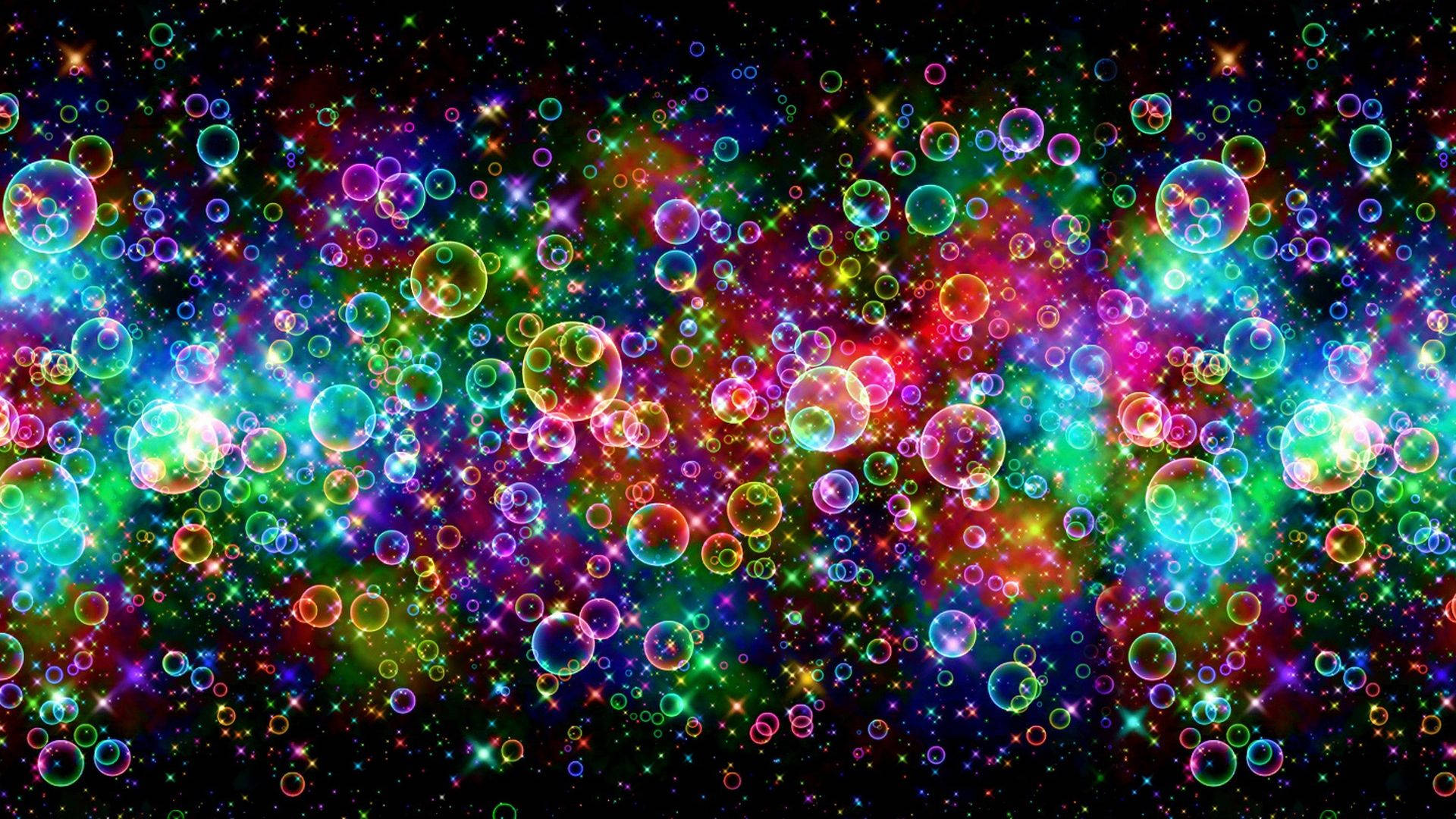 Cool Colorful Bubbles Black Background Background