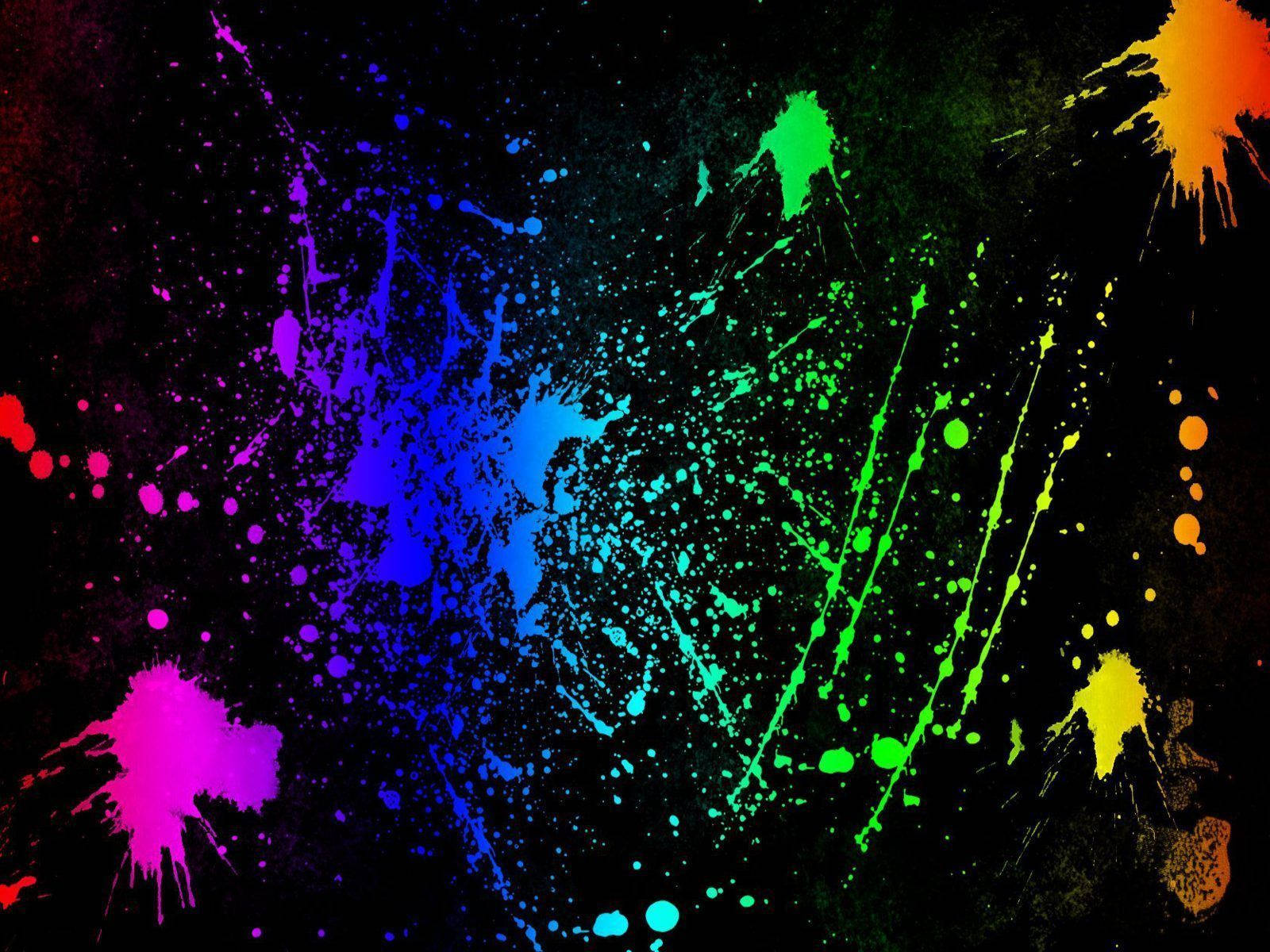 Cool Colorful Paint Splashes Background