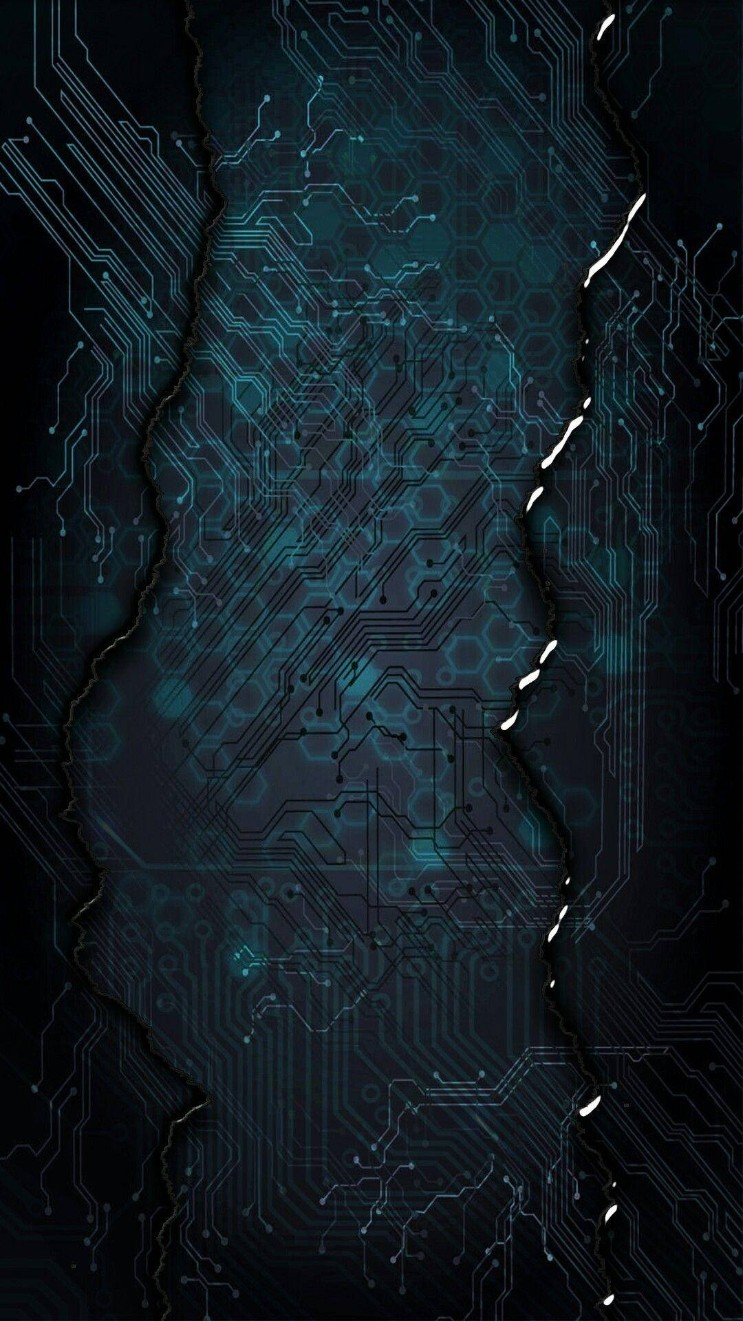 Cool Computer Circuit Board Dark Mode Background