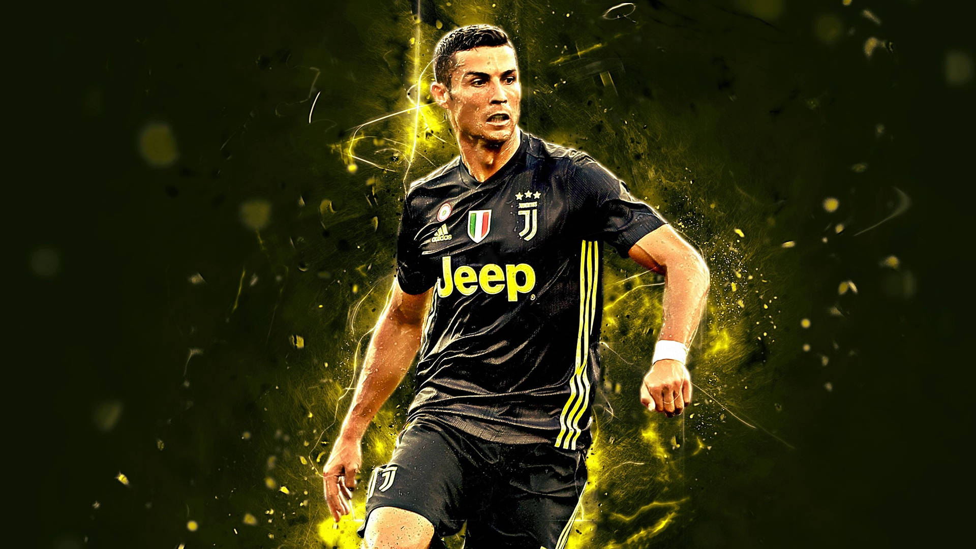 Cool Cr7 3d Yellow And Black Background Background