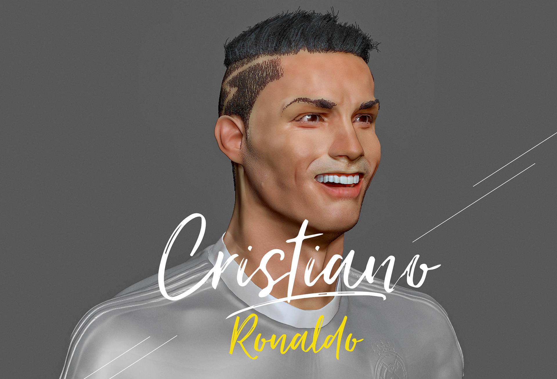 Cool Cristiano Ronaldo Cr7 3d Model Background