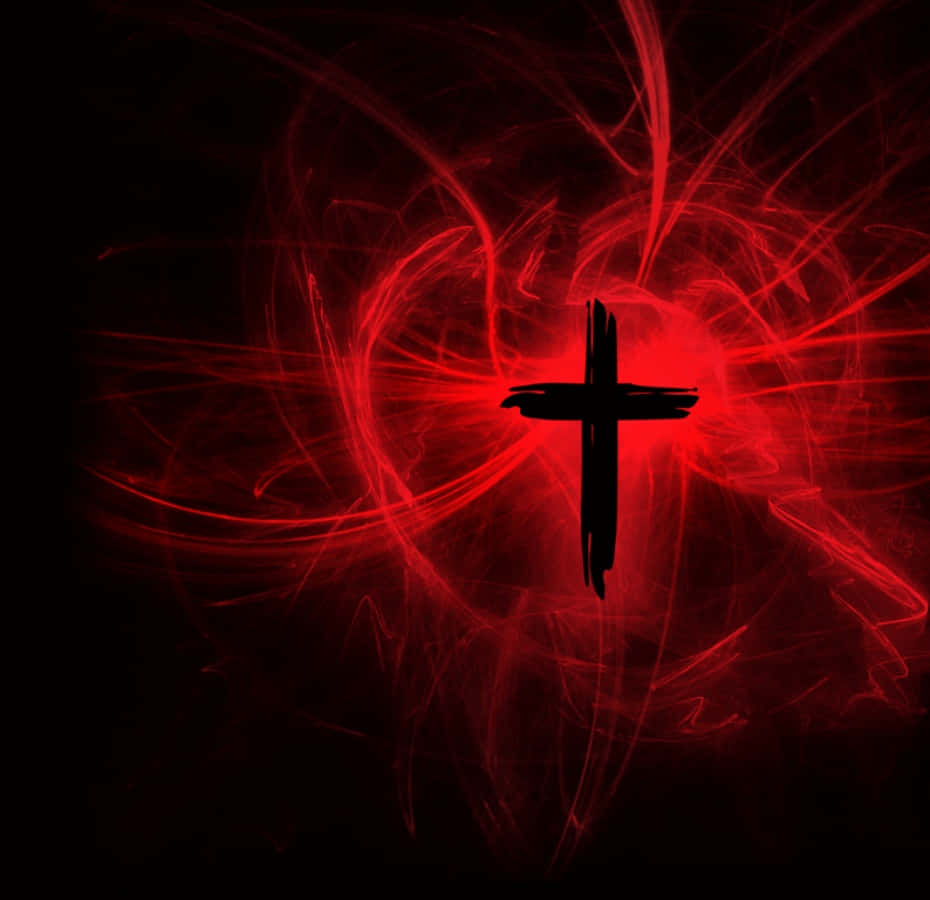 Cool Cross With Artistic Designs And Glowing Color
