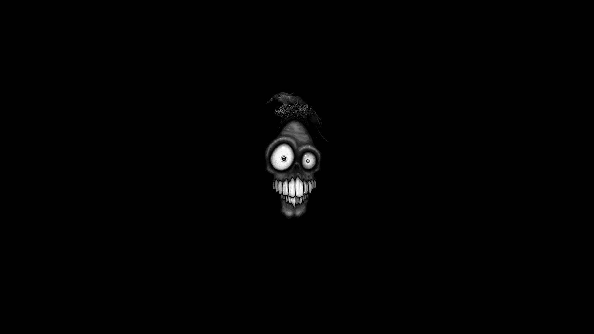 Cool Dark Scary Skeleton Mask Background