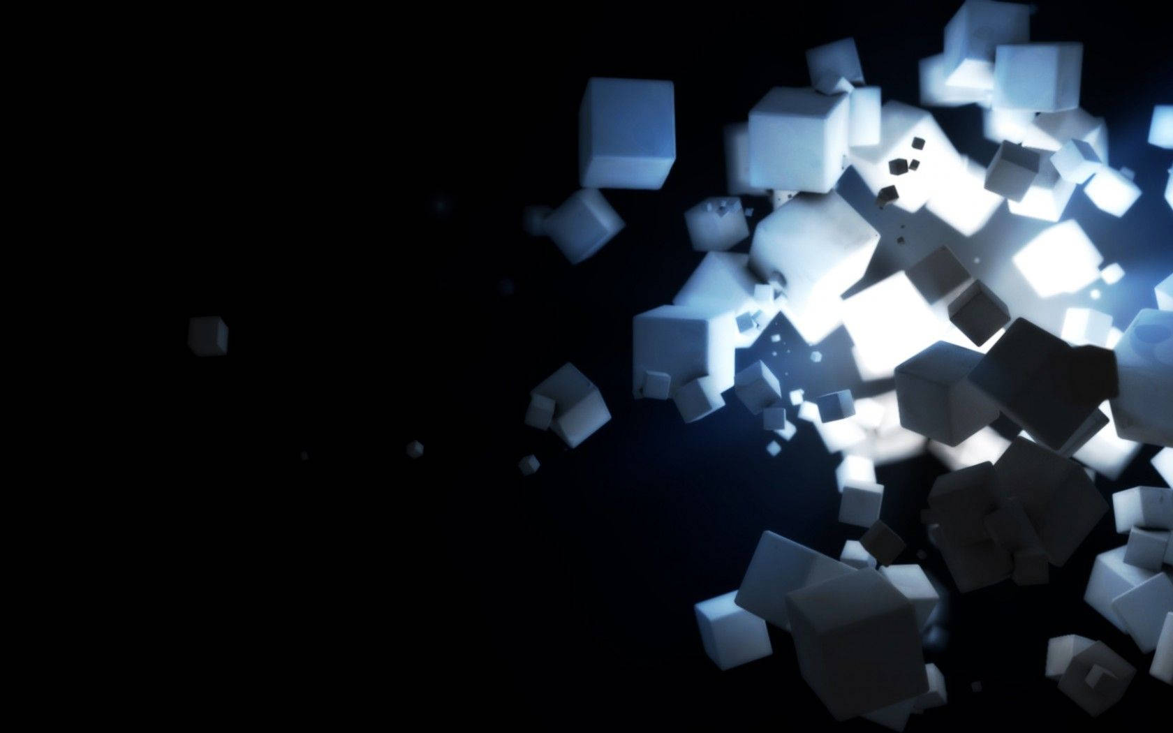 Cool Dark With White Cubes Background