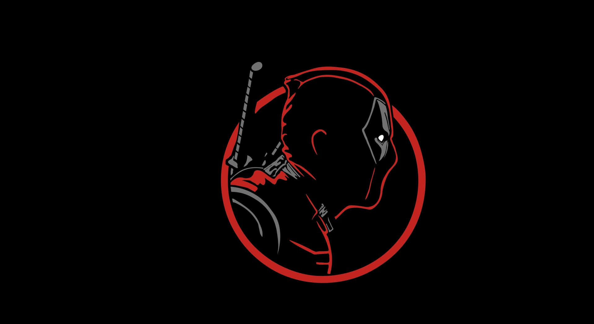 Cool Deadpool Logo Line Art