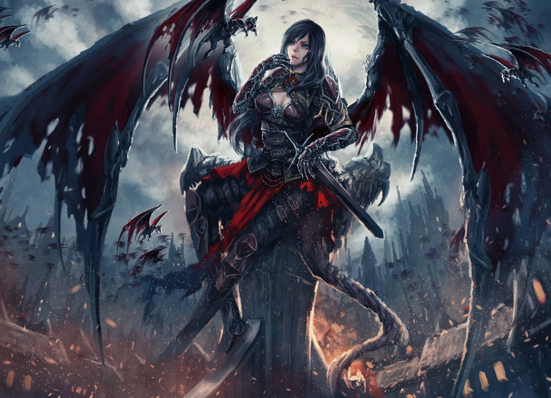 Cool Demon With Intense Stare Background