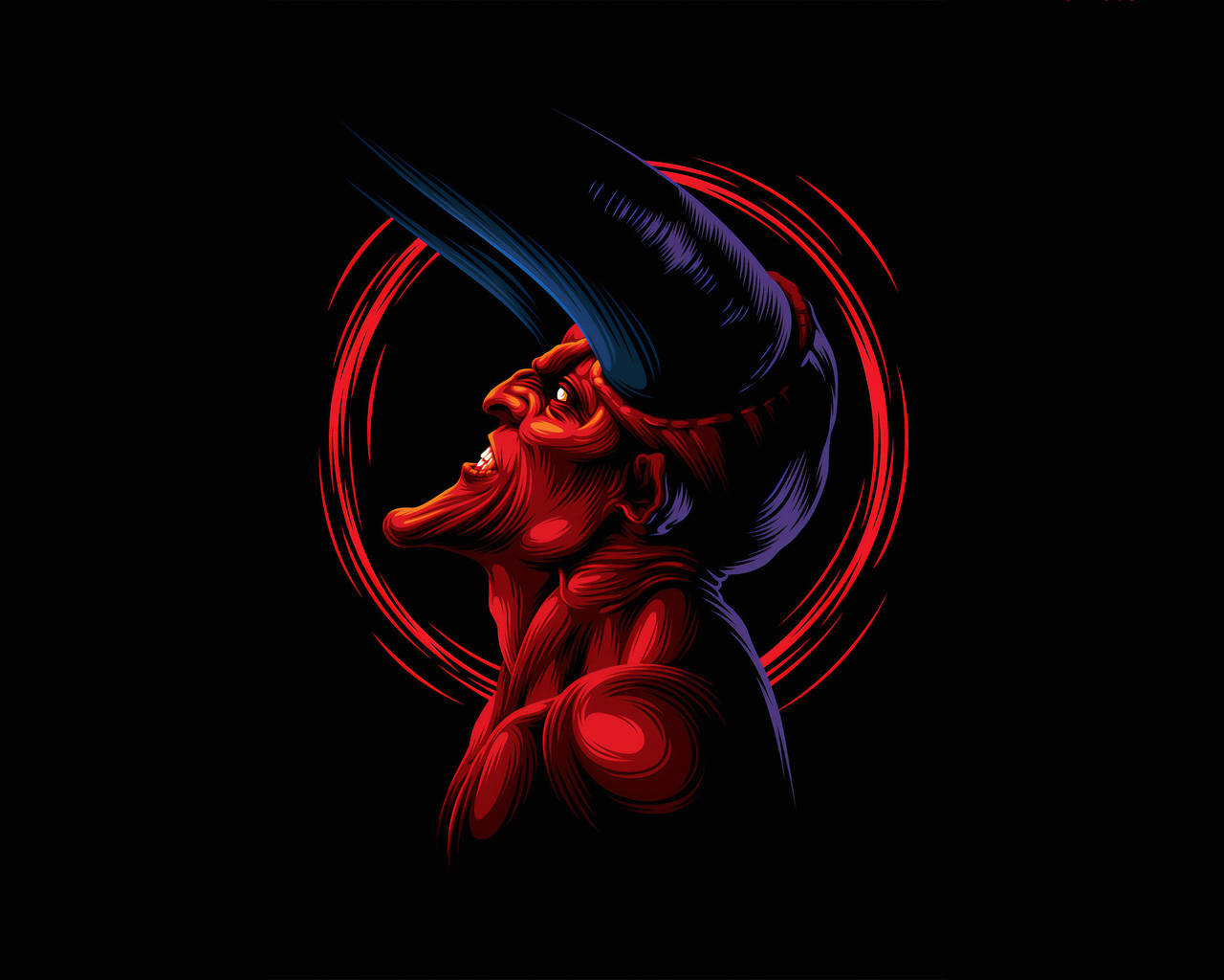 Cool Devil Purple Horn Background
