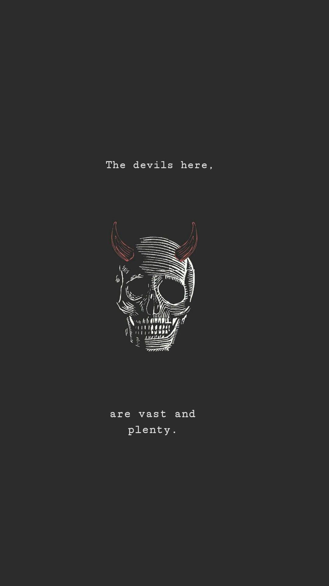 Cool Devil Skull Quote Background