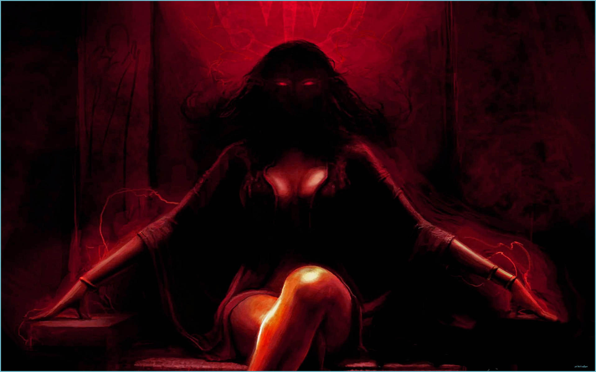 Cool Devil Woman Art Background