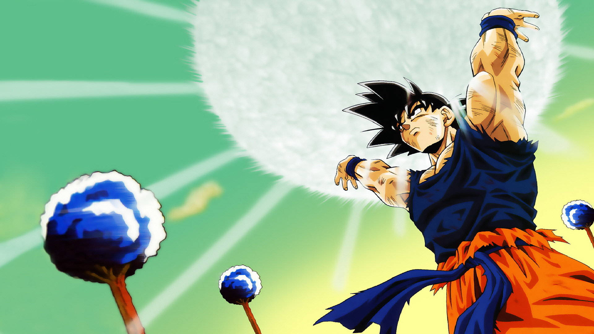 Cool Dragon Ball Z Carrying A Sphere Background