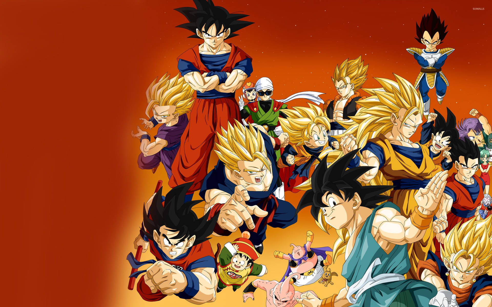 Cool Dragon Ball Z On Red Background