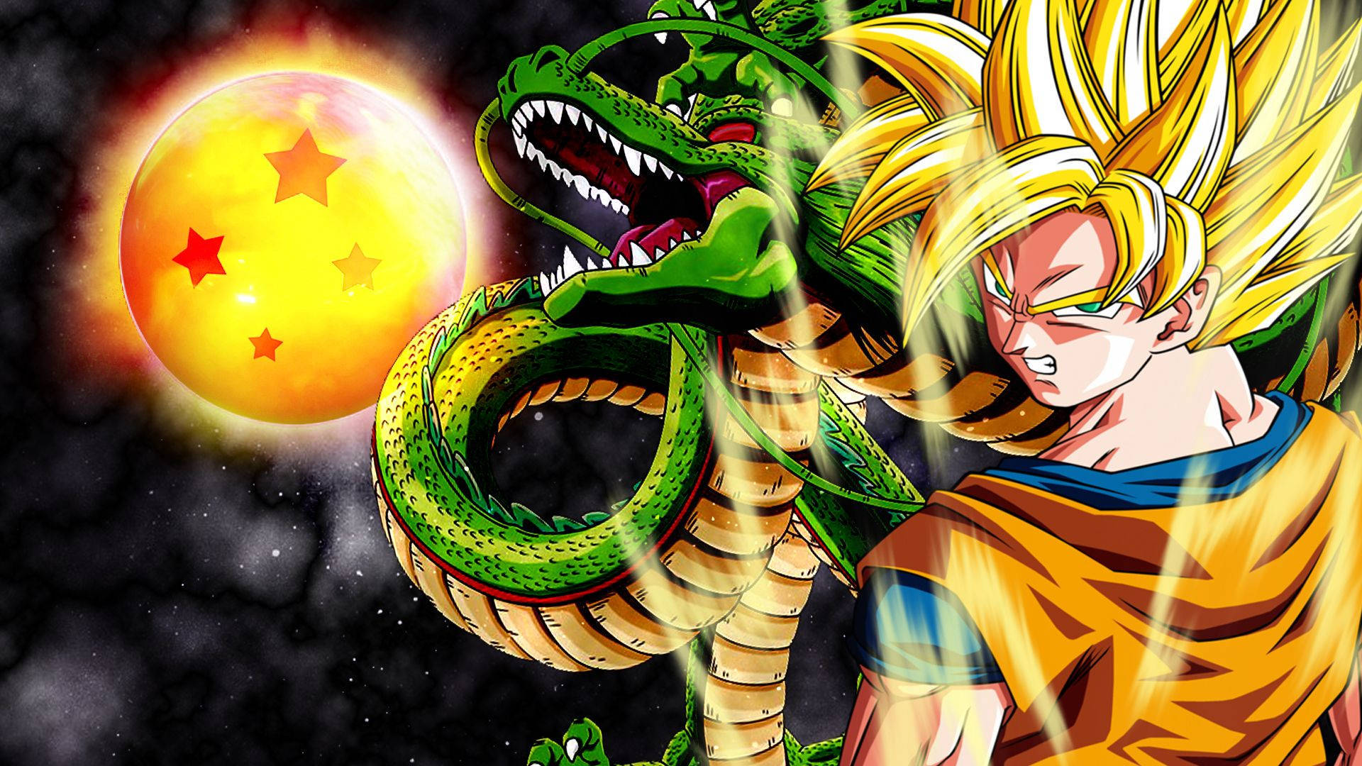 Cool Dragon Ball Z Shen Long Goku Background