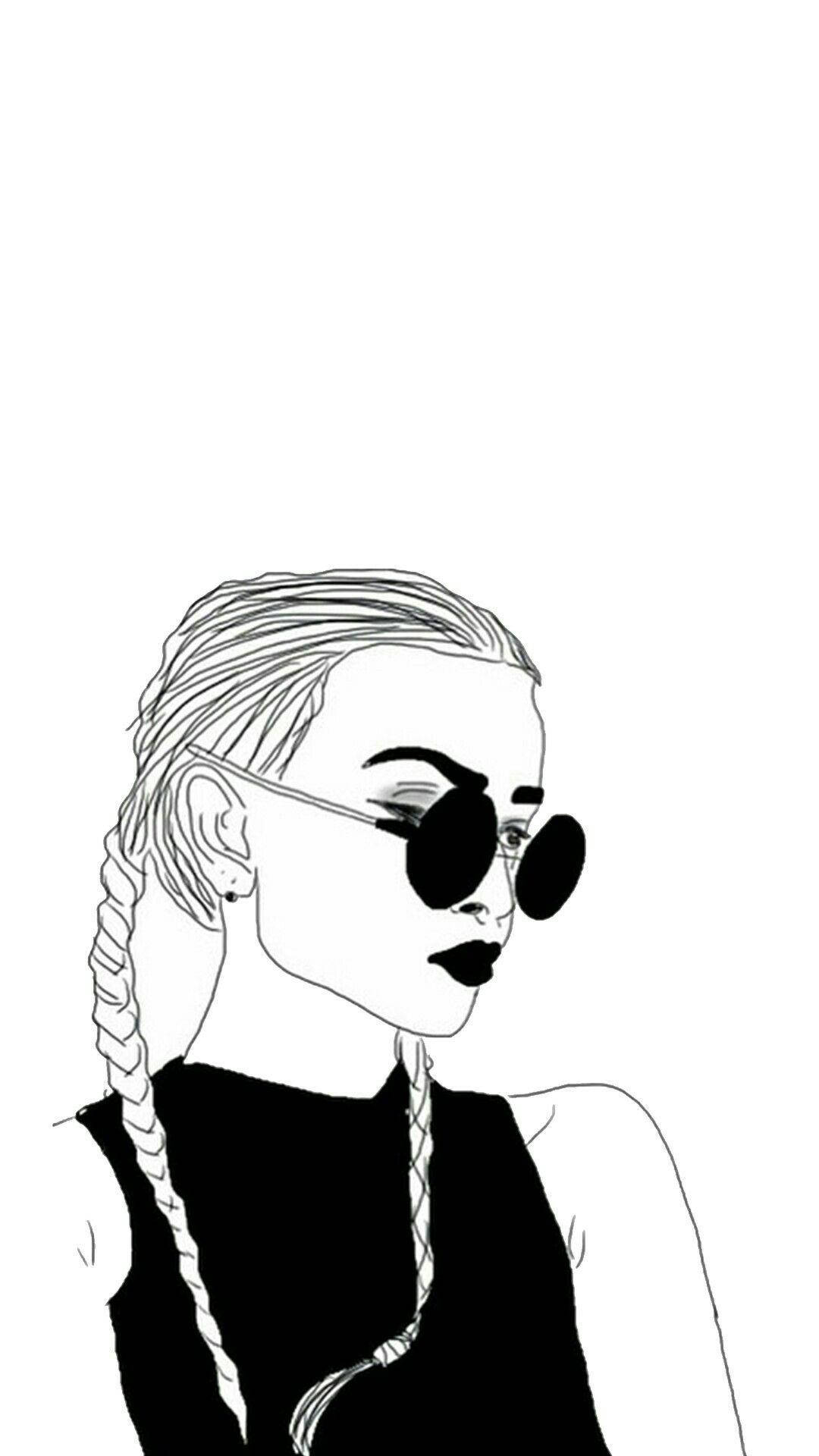 Cool Drawing Braided Girl