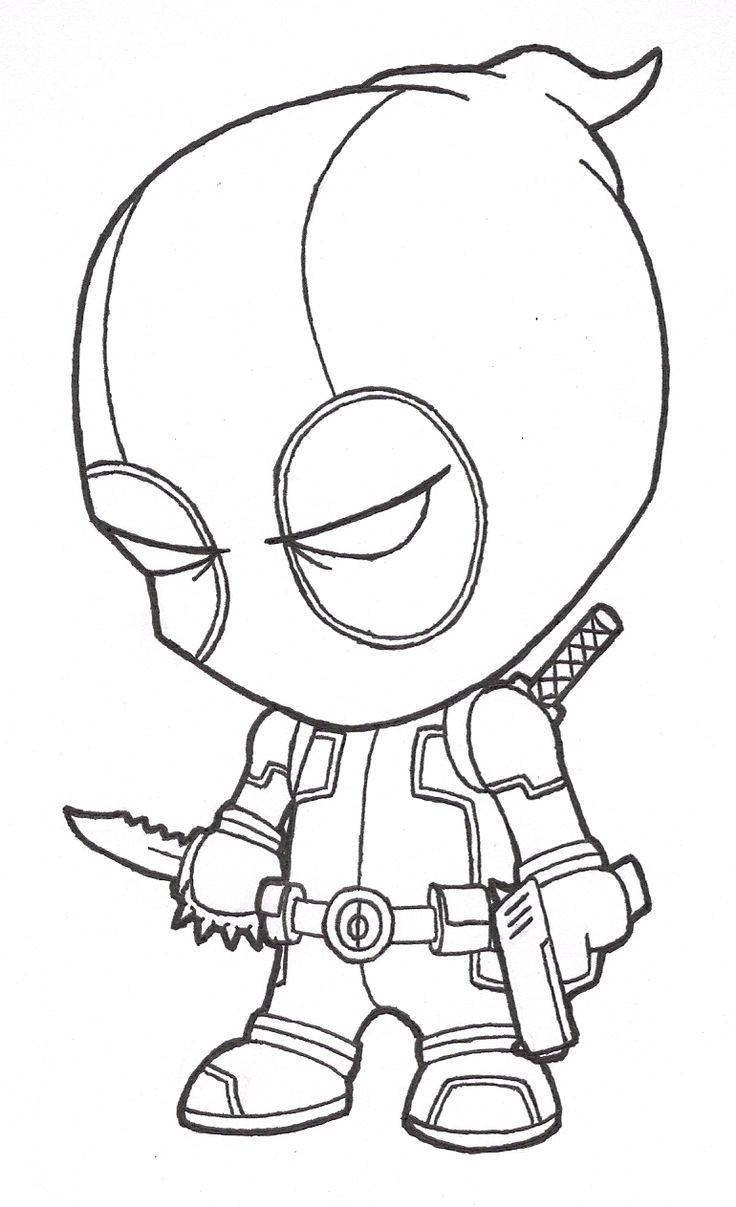 Cool Drawing Deadpool Chibi Background