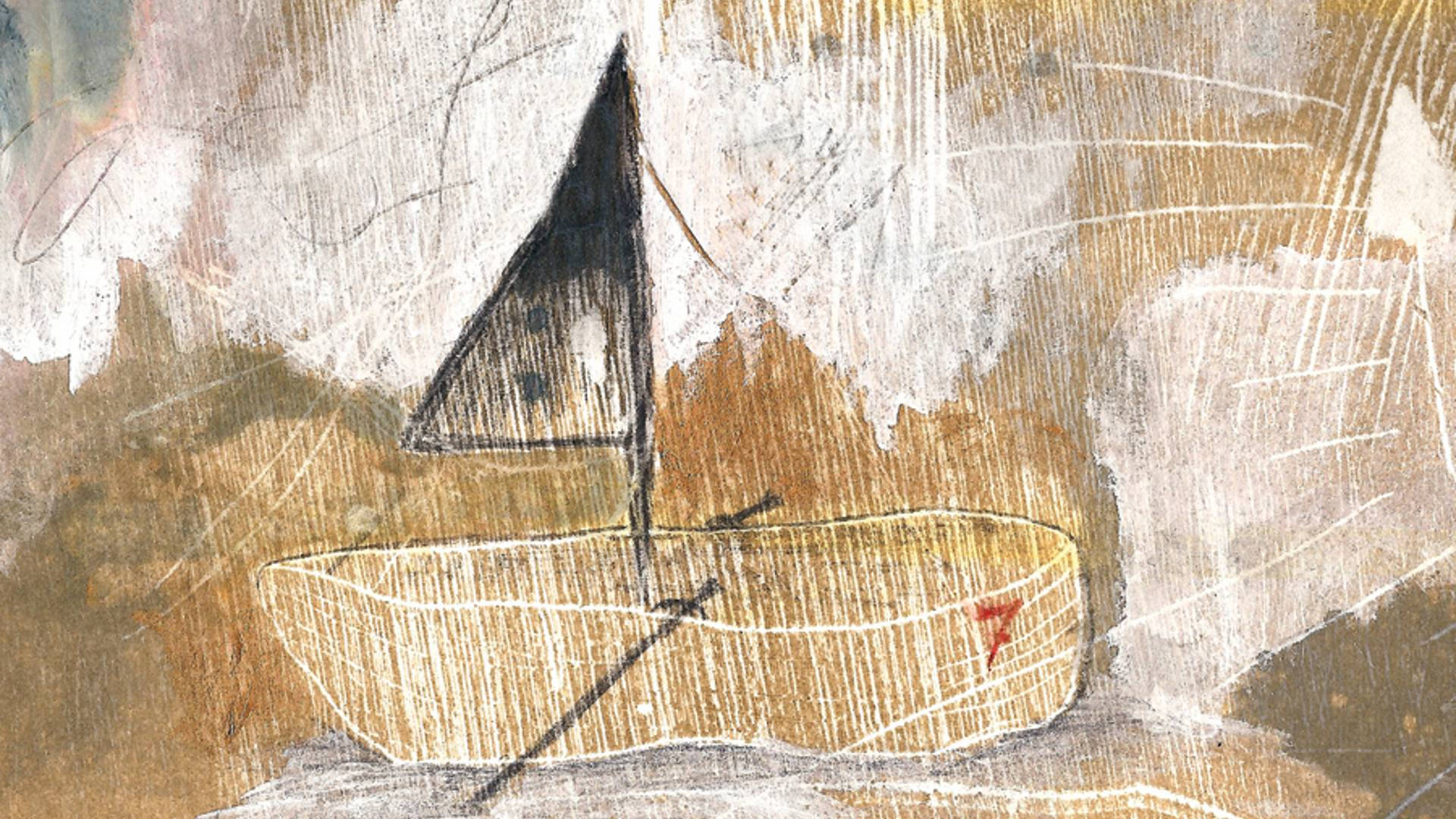 Cool Drawing Etched Boat Background