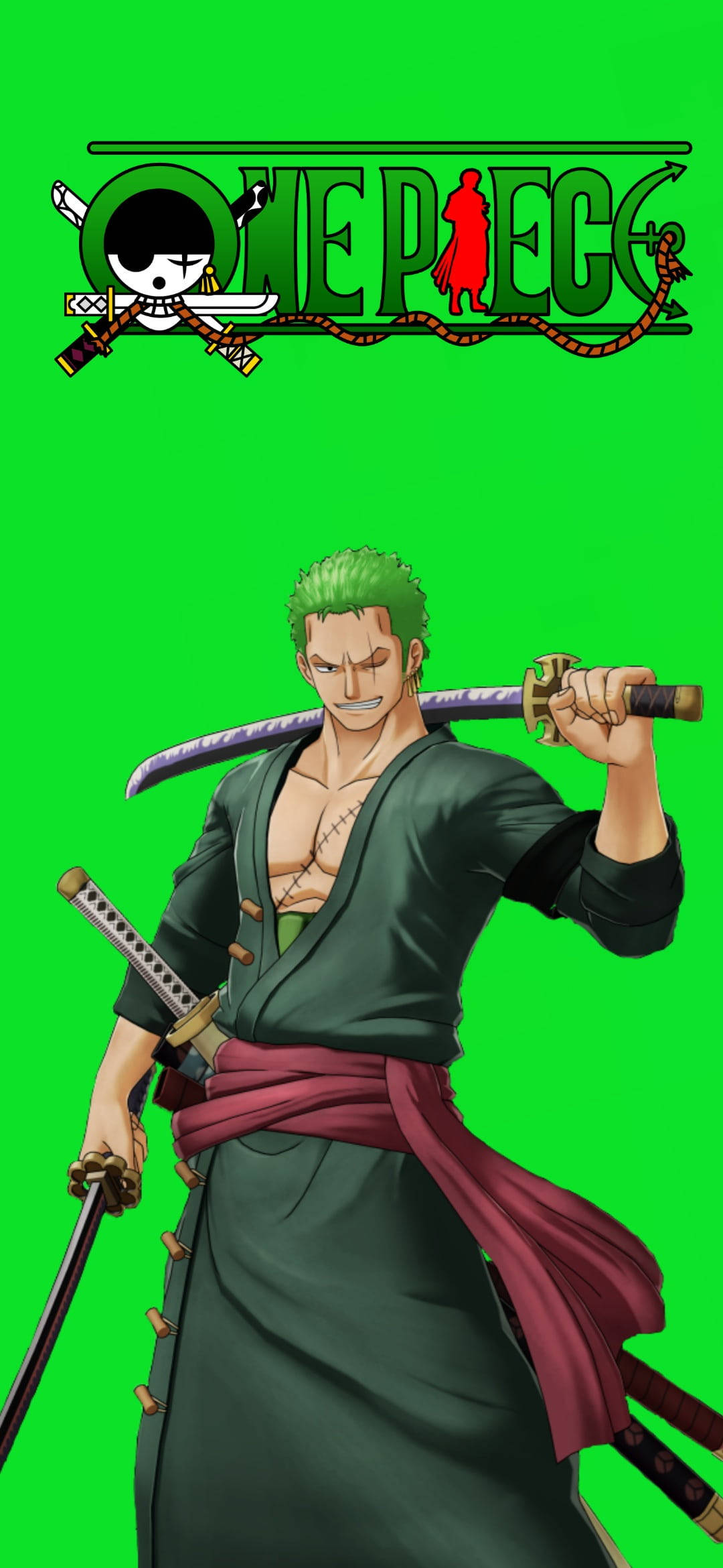 Cool Drawing Zoro Pfp Green Background