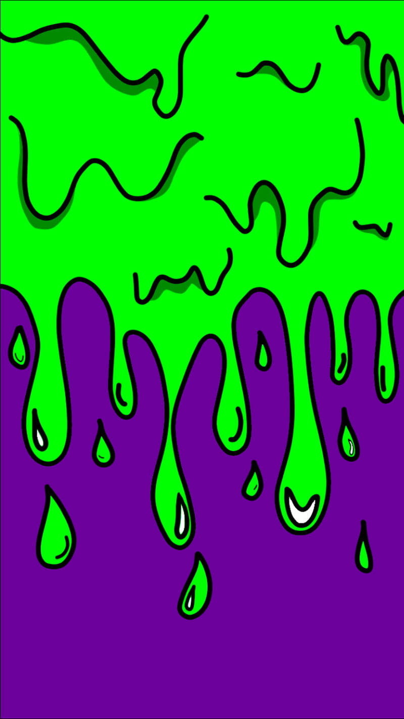 Cool Drip Green And Purple Background
