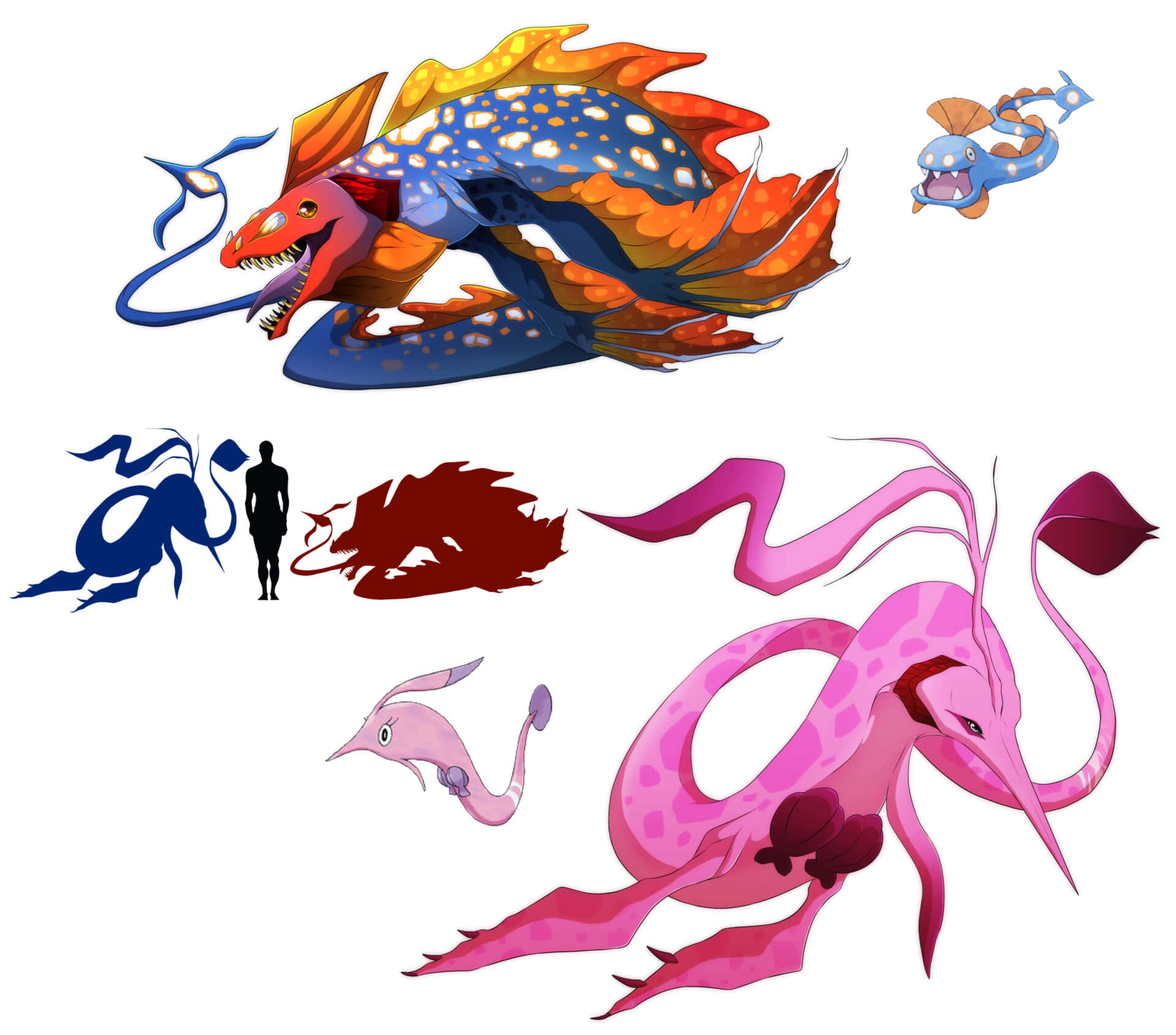 Cool Evolution Forms Of Huntail And Gorebyss Background