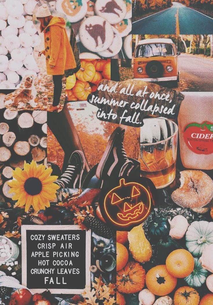 Cool Fall Collage Desktop Theme Display Background