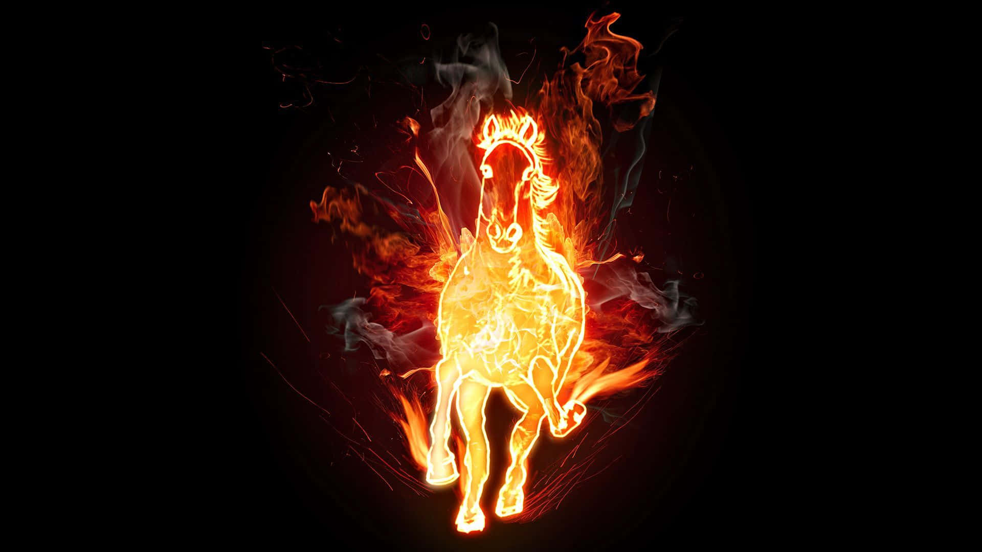 Cool Fire Horse Background