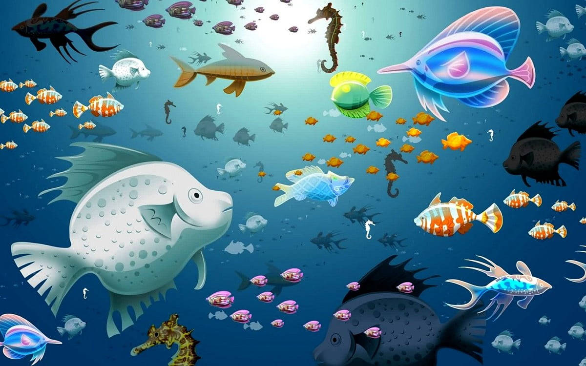 Cool Fish Digital Artwork Background